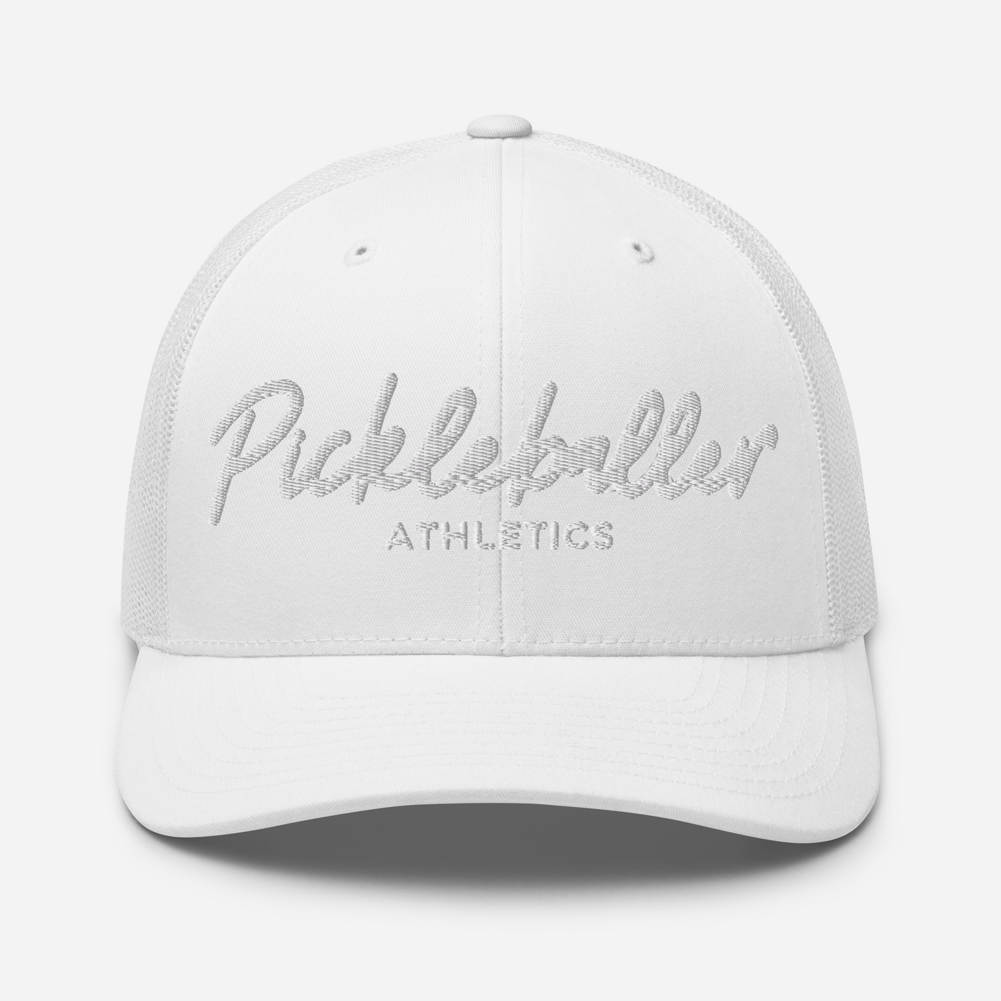 WHITE - Embroidered Mesh Pickleball Hat