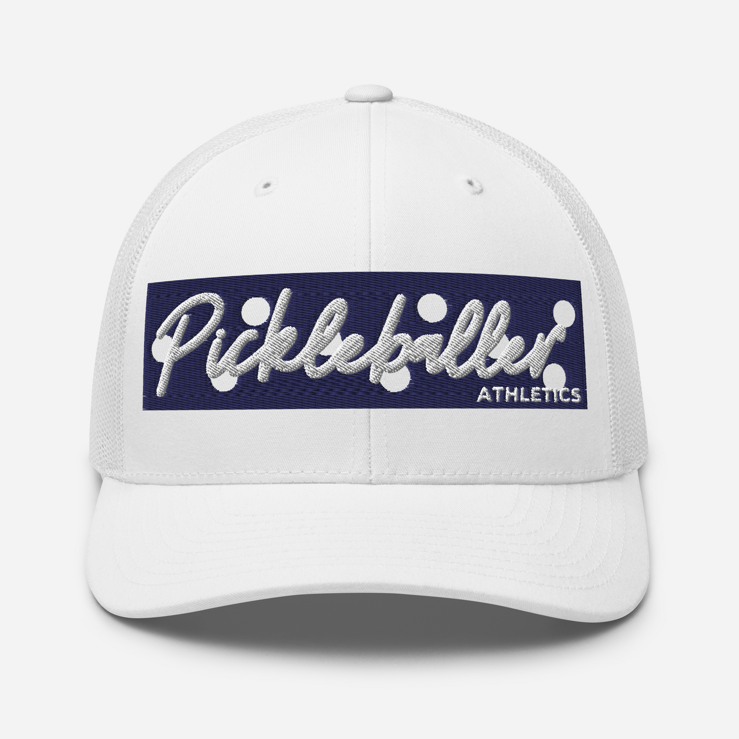 NAVY BANNER - Pickleballer Athletics Embroidered Mesh Hat