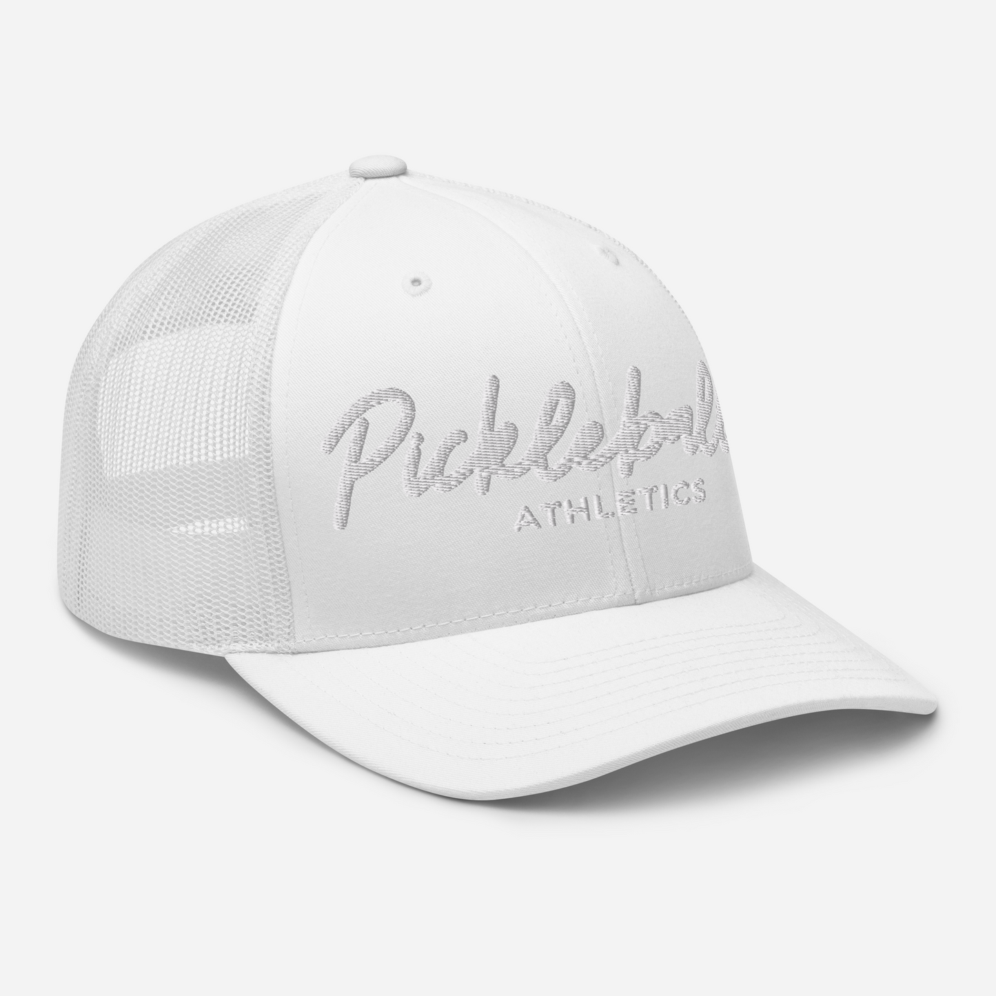 WHITE - Embroidered Mesh Pickleball Hat