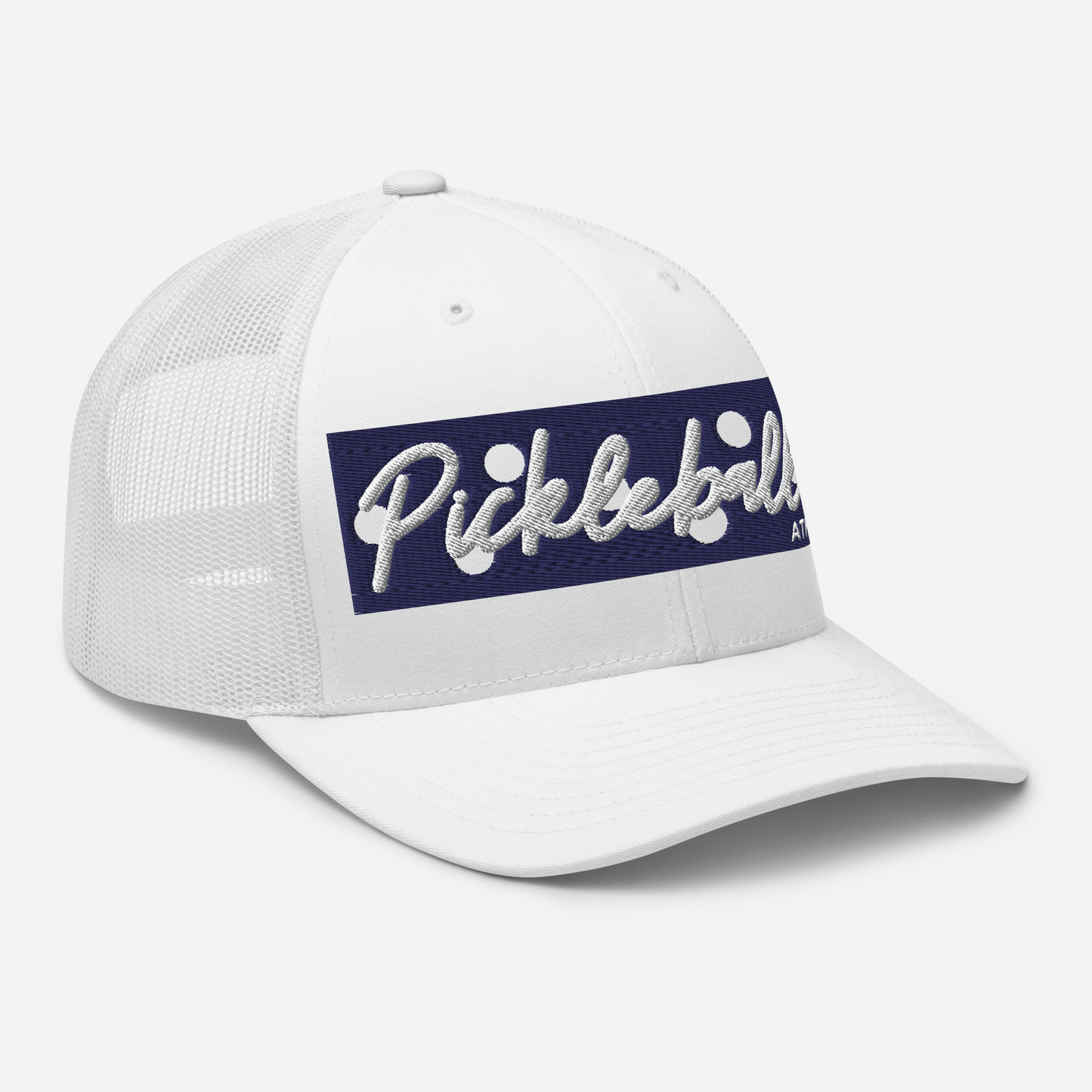 NAVY BANNER - Pickleballer Athletics Embroidered Mesh Hat