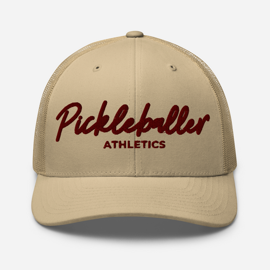 MAROON - Embroidered Mesh Pickleball Hat