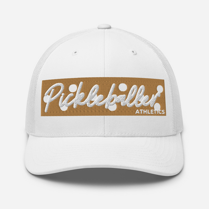 GOLD BANNER - Pickleballer Athletics Embroidered Mesh Hat