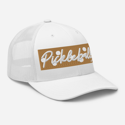 GOLD BANNER - Pickleballer Athletics Embroidered Mesh Hat